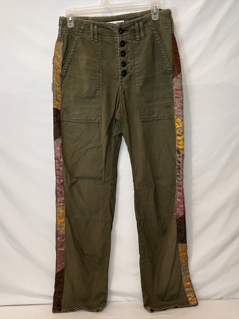Women’s Anthropologie Green Patchwork detail jeans Size 27
